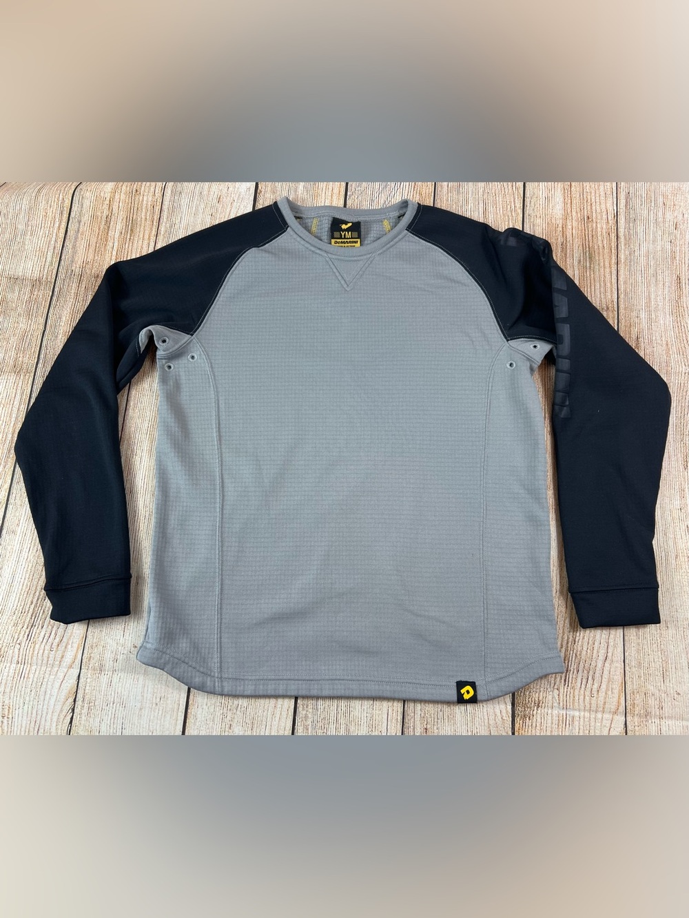 DeMarini Heater Fleece Baseball Longsleeve Pullover Grey Black Youth Size Med